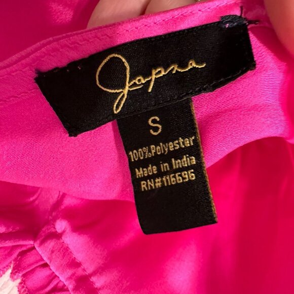 Japna | Hot Pink Sleeveless Satin Midi Slip Dress Side Slit Barbie Small S - Picture 8 of 10